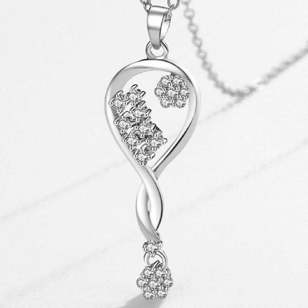 Women's Sterling Silver Geometric Pattern Pendant Necklace