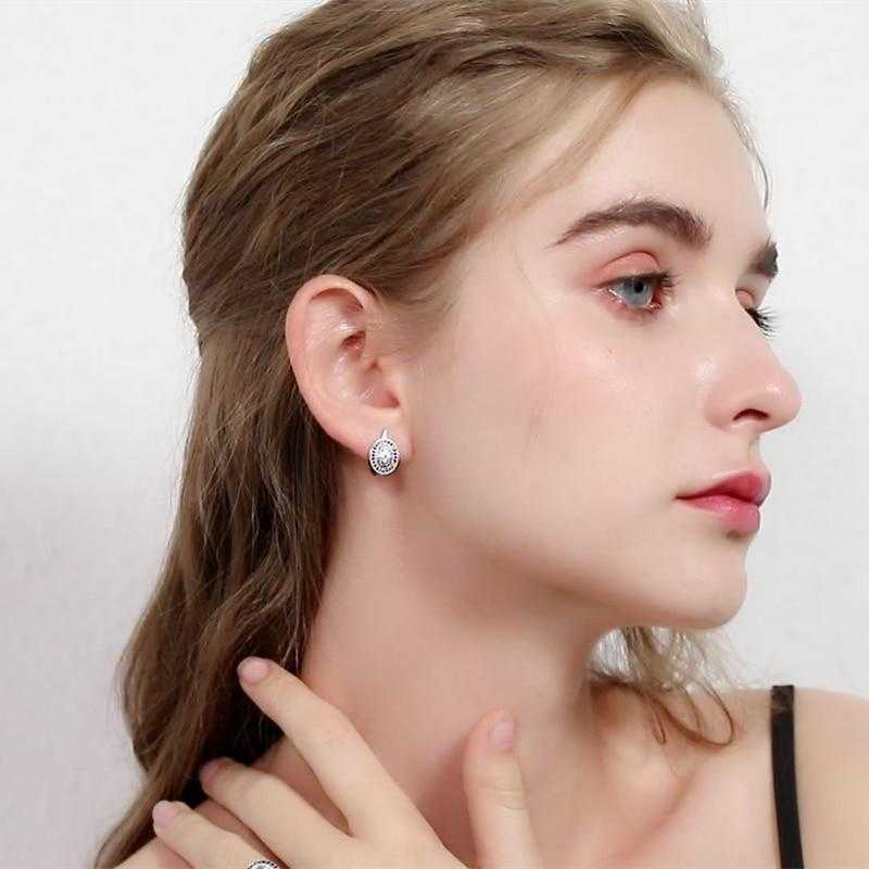 Women's Sterling Silver Spinel Hoop Earrings With Zirconia