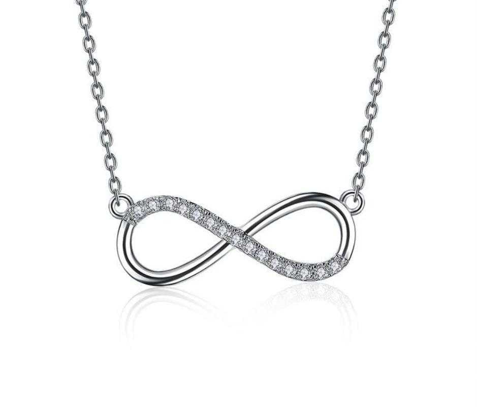 Women's Sterling Silver Infinity Pendant With Link Chain