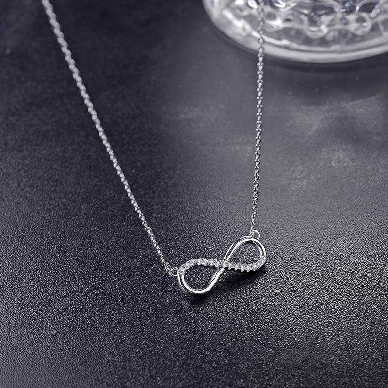Women's Sterling Silver Infinity Pendant With Link Chain
