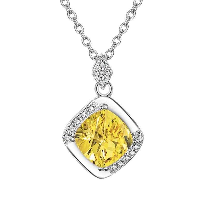 Women's Sterling Silver Necklace With Cubic Zirconia