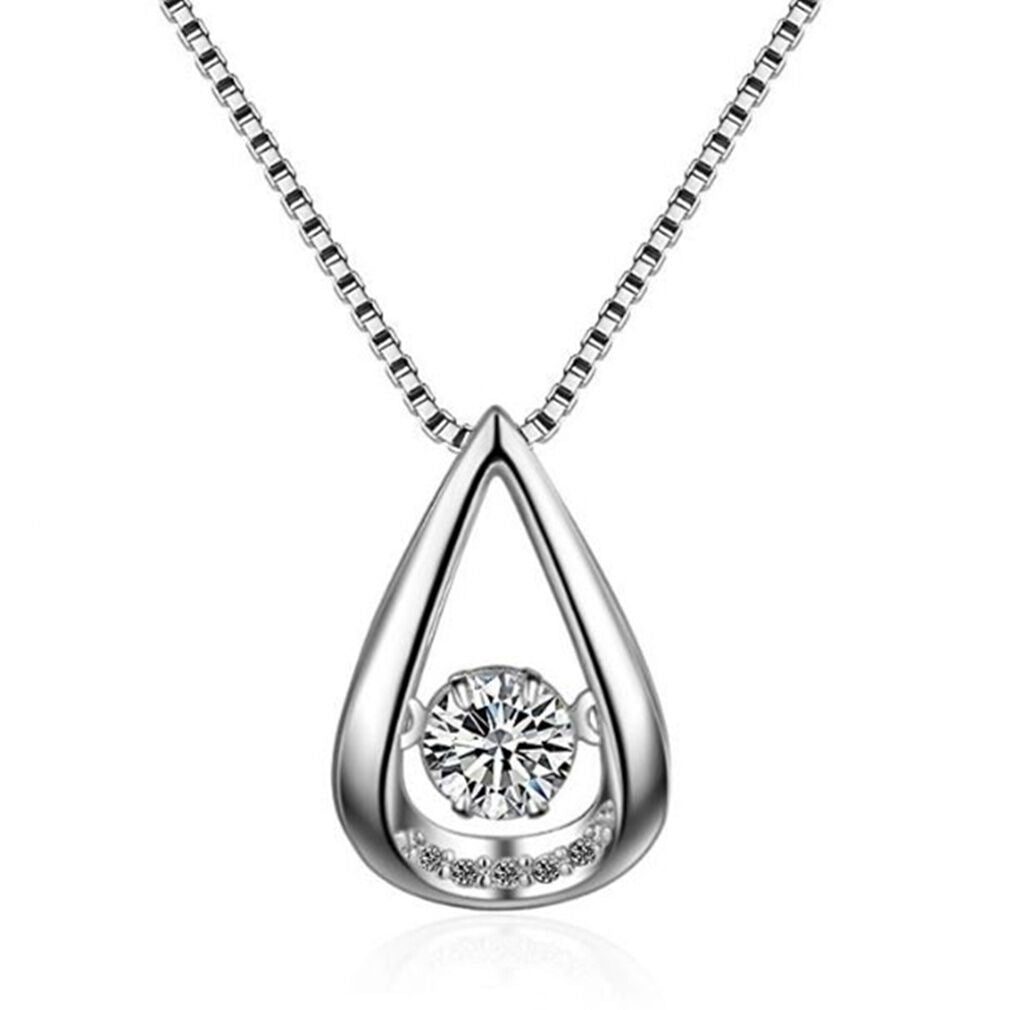 Women's Sterling Silver Tear Drop Pendant With 18 Inch Chain